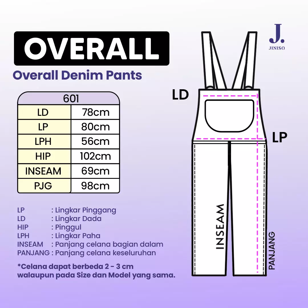 Jumpsuit 601 Overall Celana Jeans Panjang