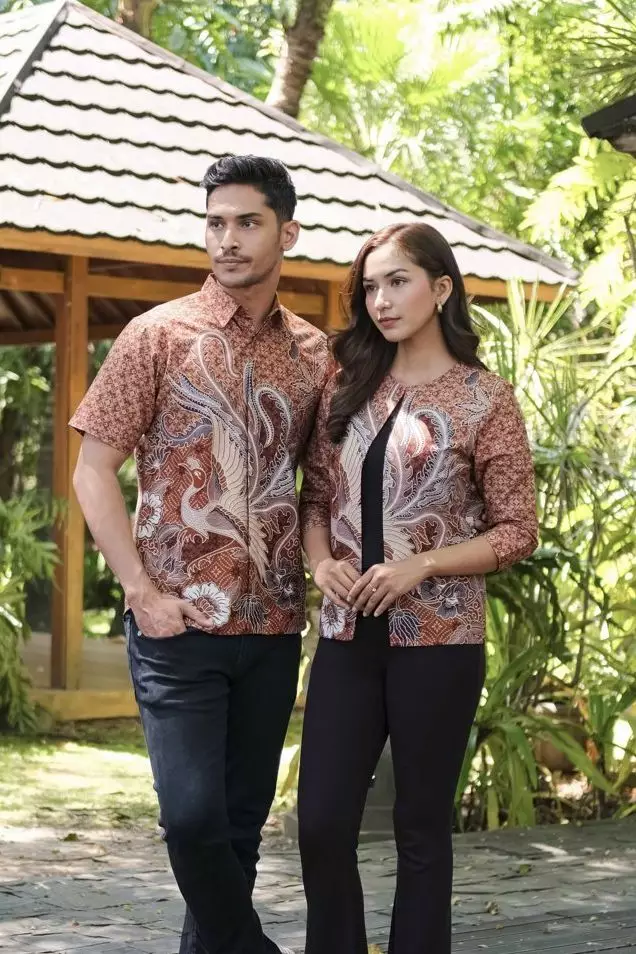 Laskala Brown Kemeja Pria  Pendek Slim Fit
