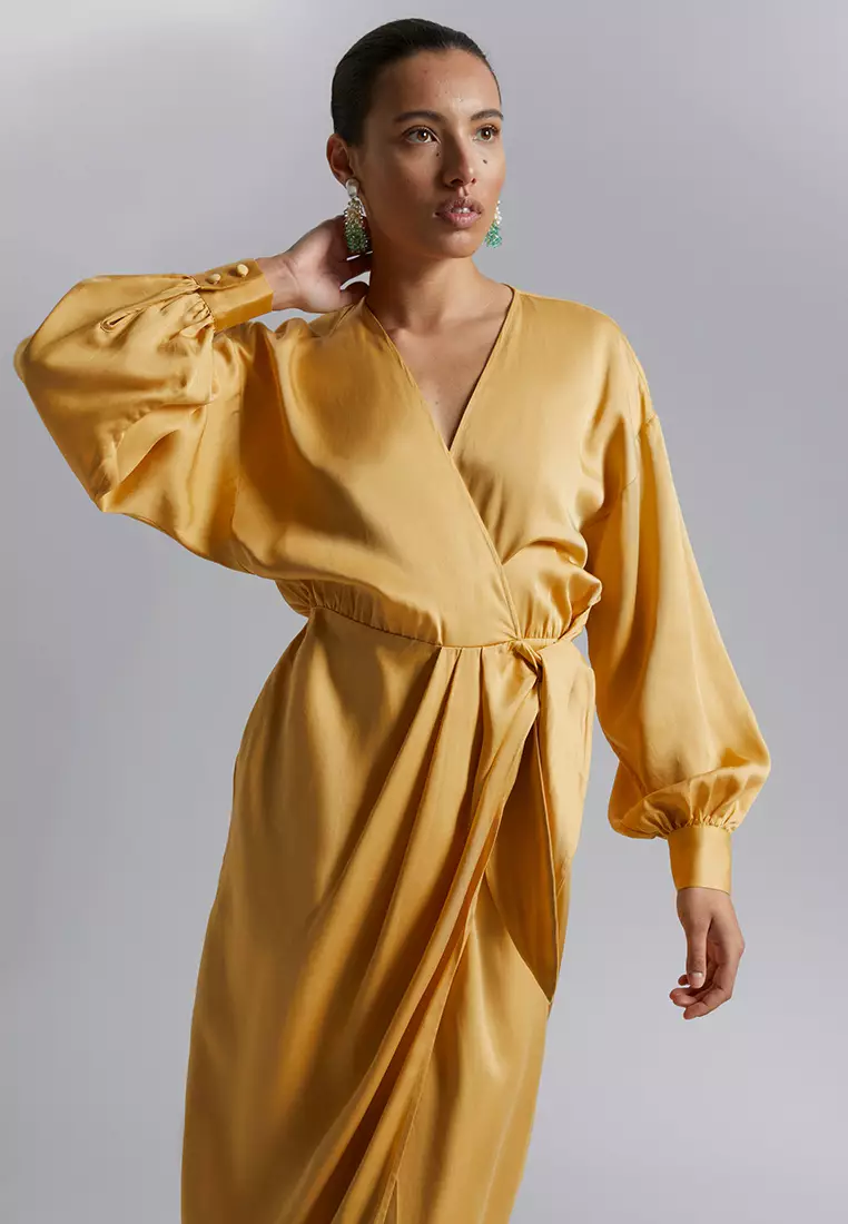 Other stories yellow wrap dress sale