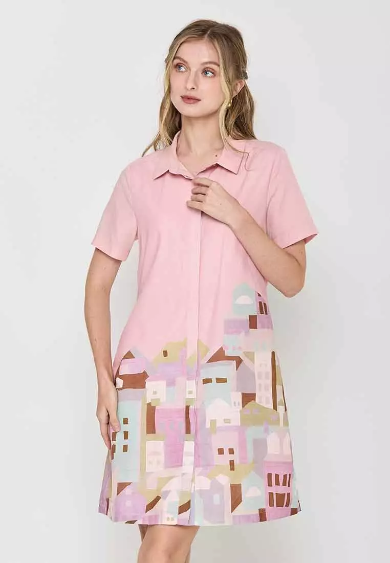 Scavina Collared Shirt Dress