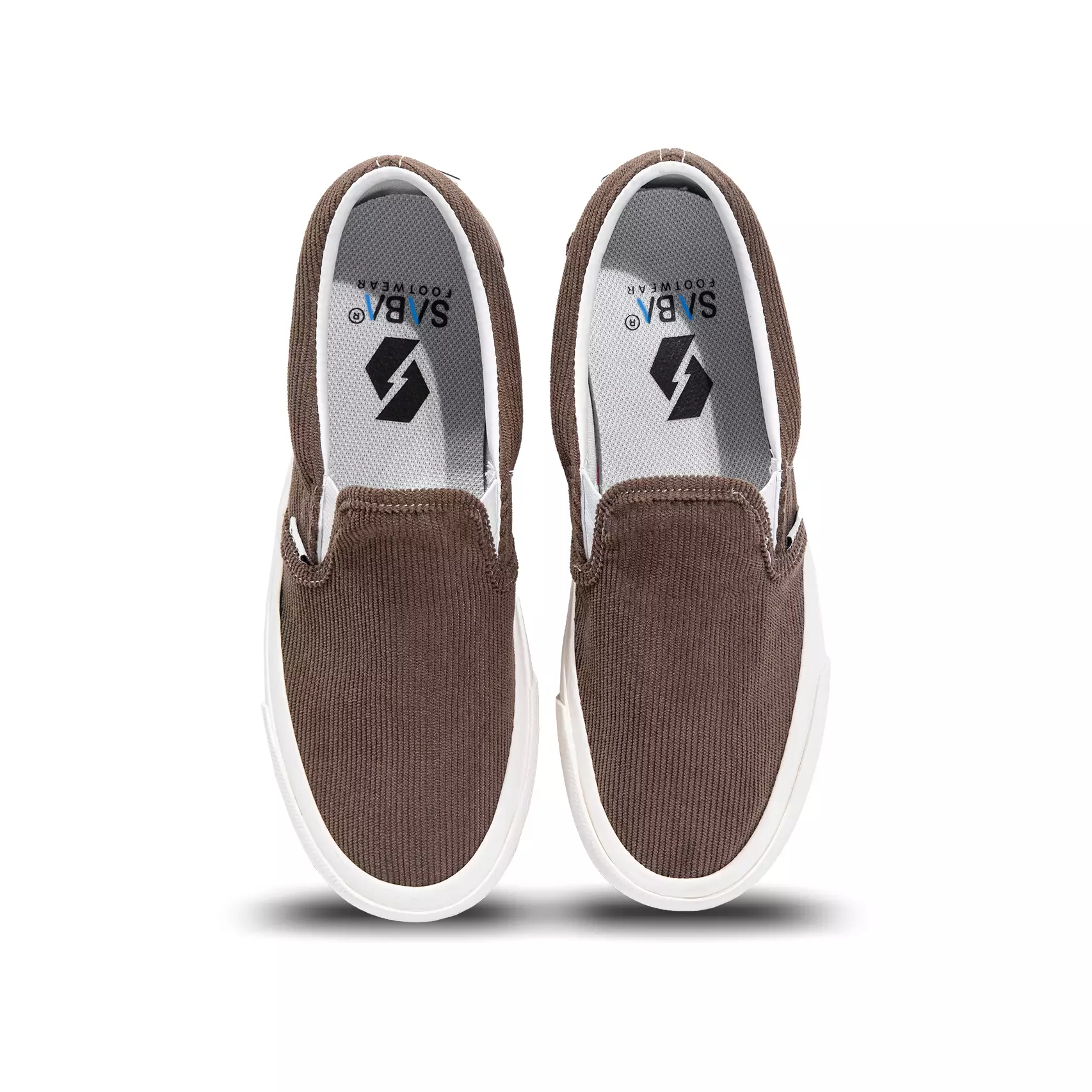SABA Corduroy Slip On Brown White - Sepatu Sneakers Casual Pria Wanita CRD 29