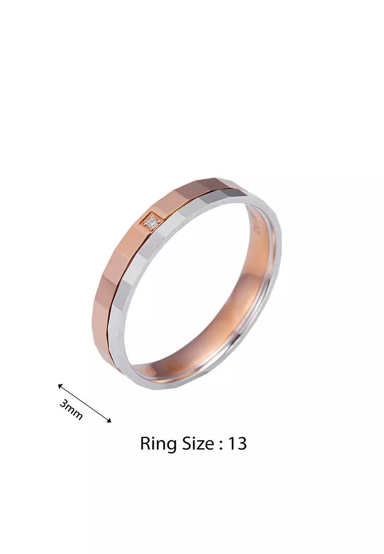 LITZ 18K White Gold and Rose Gold Ring C-WB0049F