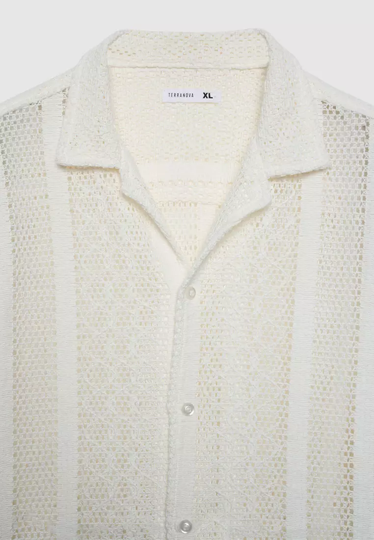 Men's Crochet Bowling Shirt
