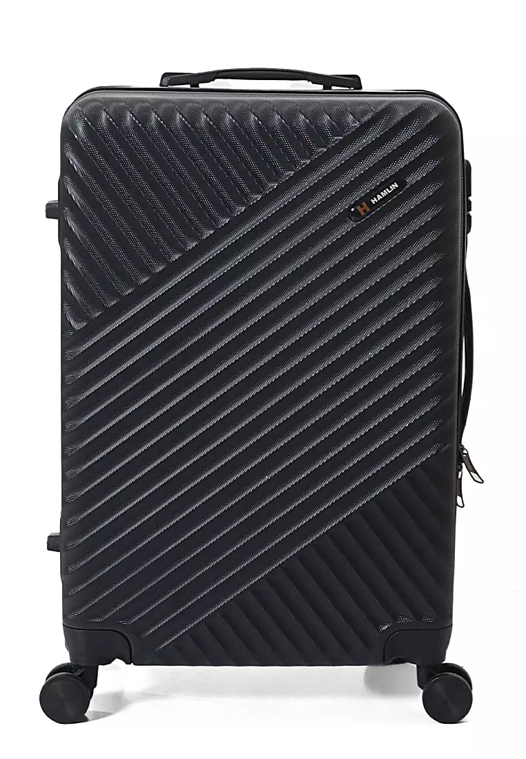 Isvara Tas Koper One Set Unisex Large Compartment Suitcase Number Code Locking Material Fiber ABS ORIGINAL - Black