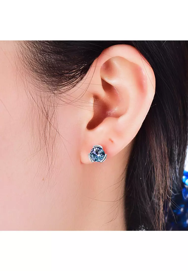 [Alexandrite Collection] LLYA Alexandrite Earring WG - Anting Silver S925 by Her Jewellery