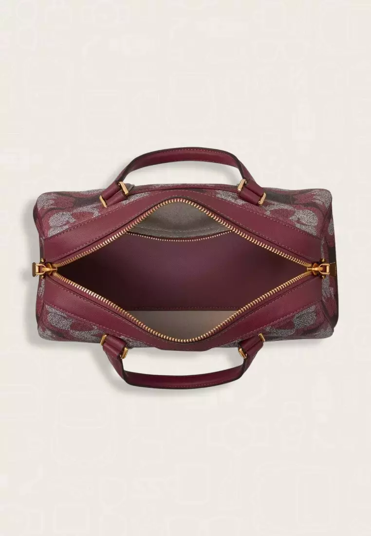 Kate Spade Flower Monogram Eleanor Medium Satchel Garnet Rose