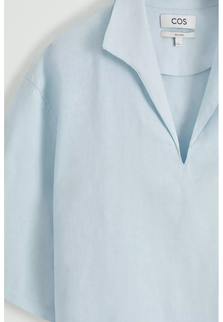 COS オープンカラーリネンシャツ opencollar linen shirt COS OPEN-COLLAR LINEN SHIRT 2026 | Buy COS Online | ZALORA Hong Kong