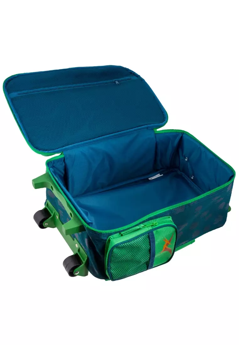 Trolley Bag with Lunch Bag for Kids Dino Green Lunch Pal