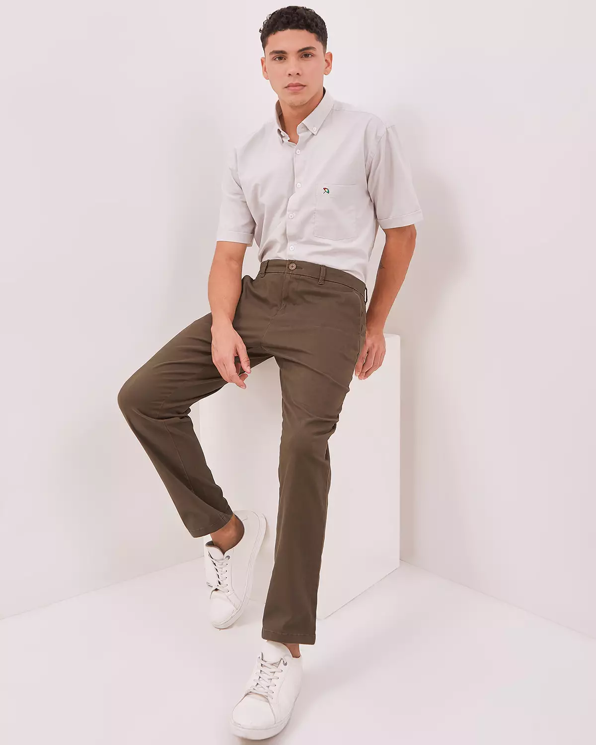 MEN'S GREEN CHINOS TROUSERS