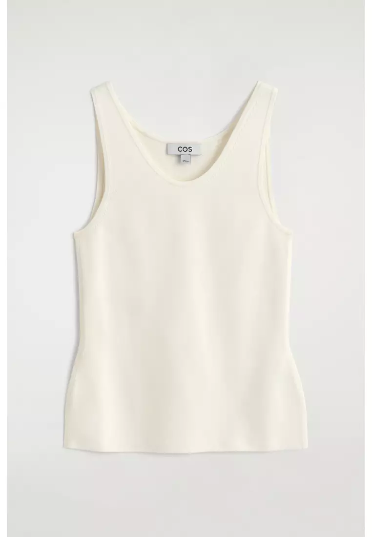 KNITTED SCOOP-NECK TANK TOP