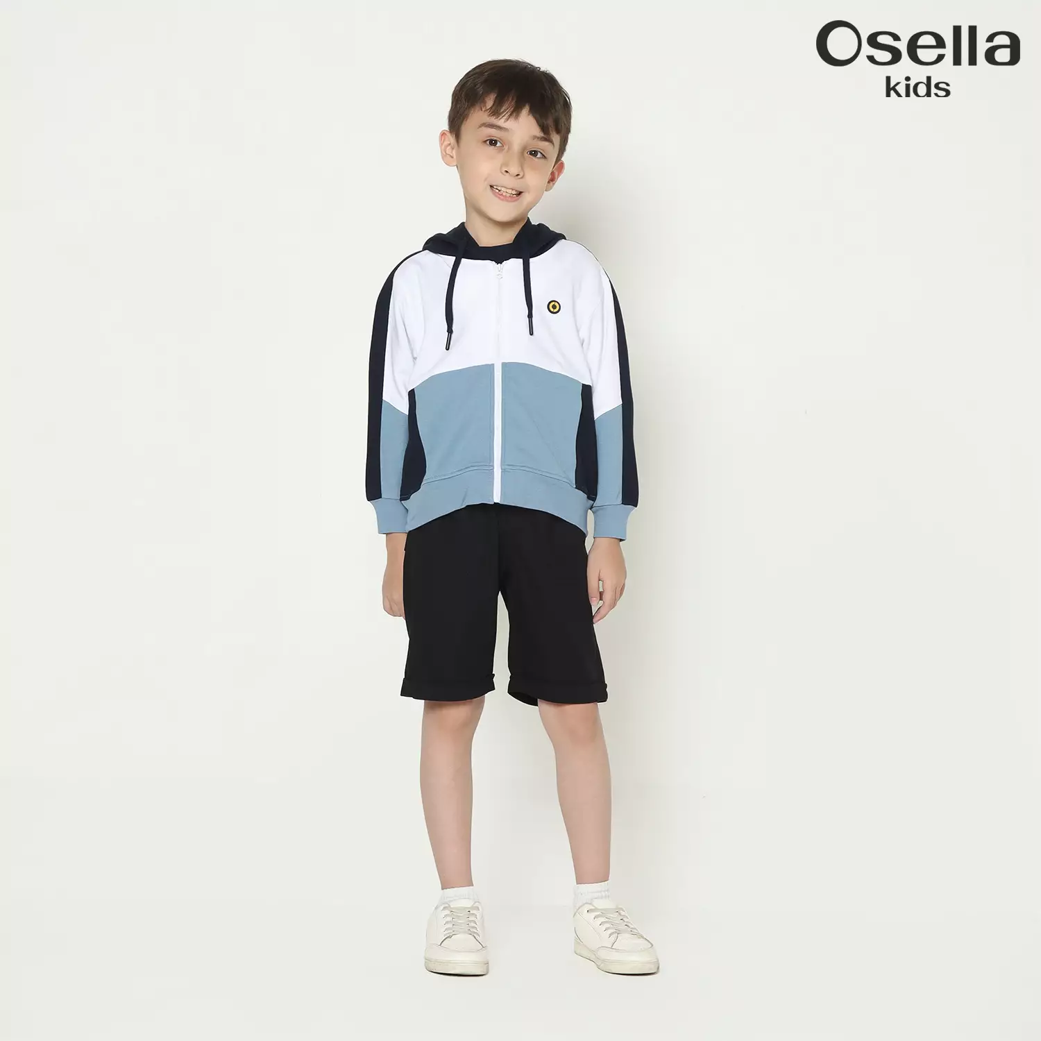 Osella Multicolor Hoodie Jacket in Aqua Blue 2261500536 | Jaket Anak Laki Laki