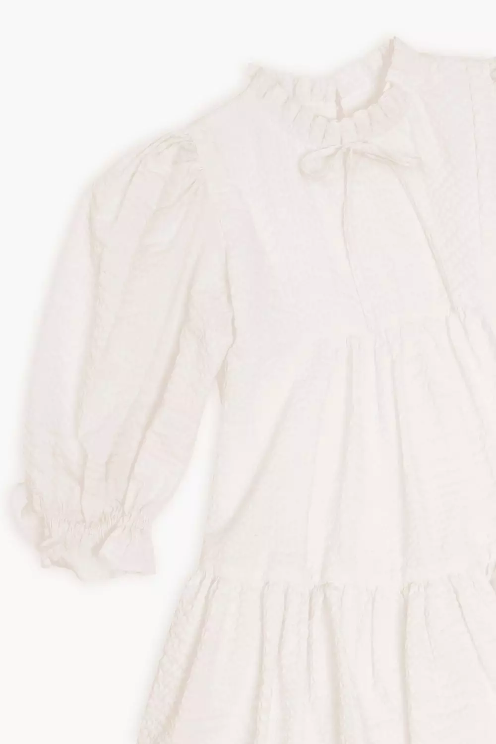 Mothercare x Benang Jarum Raya Collection - Texture Puffy Dress White - Dress Anak Perempuan