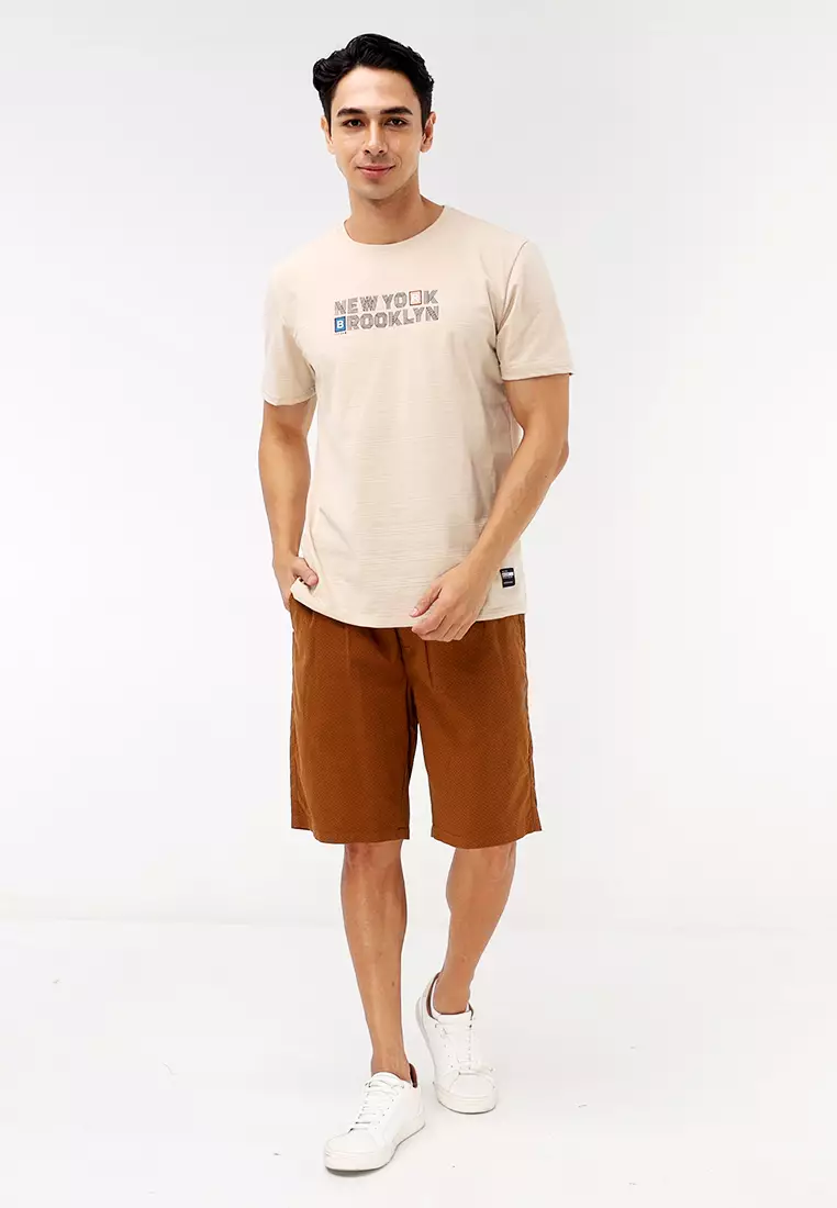 Round Neck Crazyline Short Sleeves T-Shirt