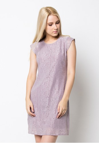 Adelia Brocade Purple Dress