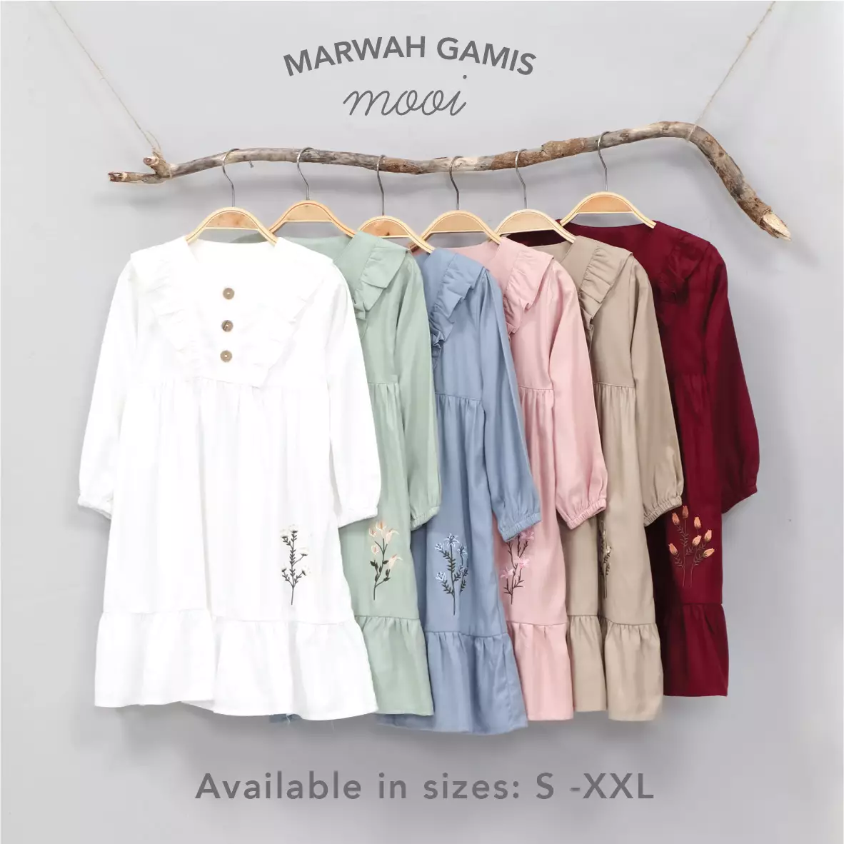 Mooi Dress Anak Gamis Anak Perempuan Raya Collection Marwah Gamis - Dusty Pink