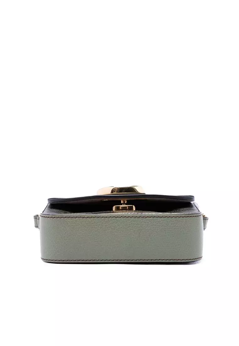 Pre-Loved Chloé Mini Tricolor Croc Embossed Calfskin C Satchel