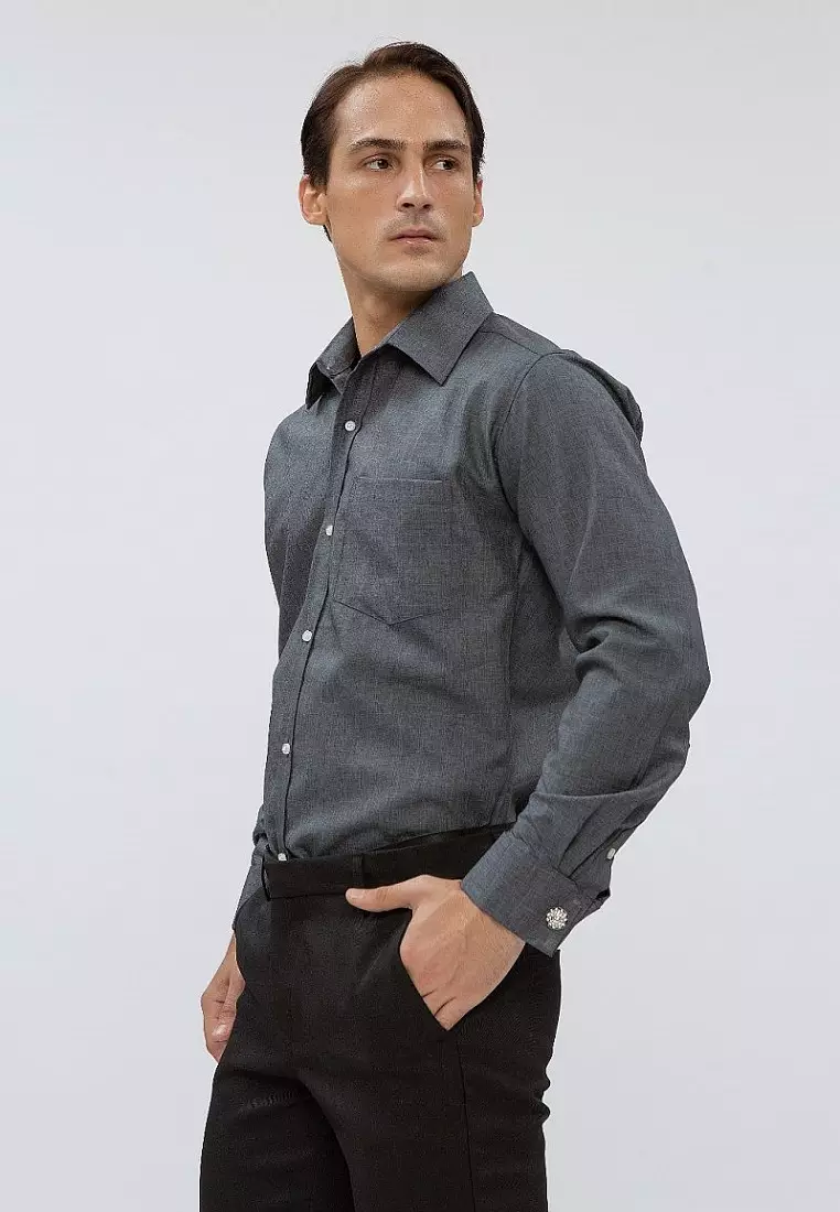 Houseofcuff Kemeja formal Kerja Slim Fit French Cuff Biru Tua