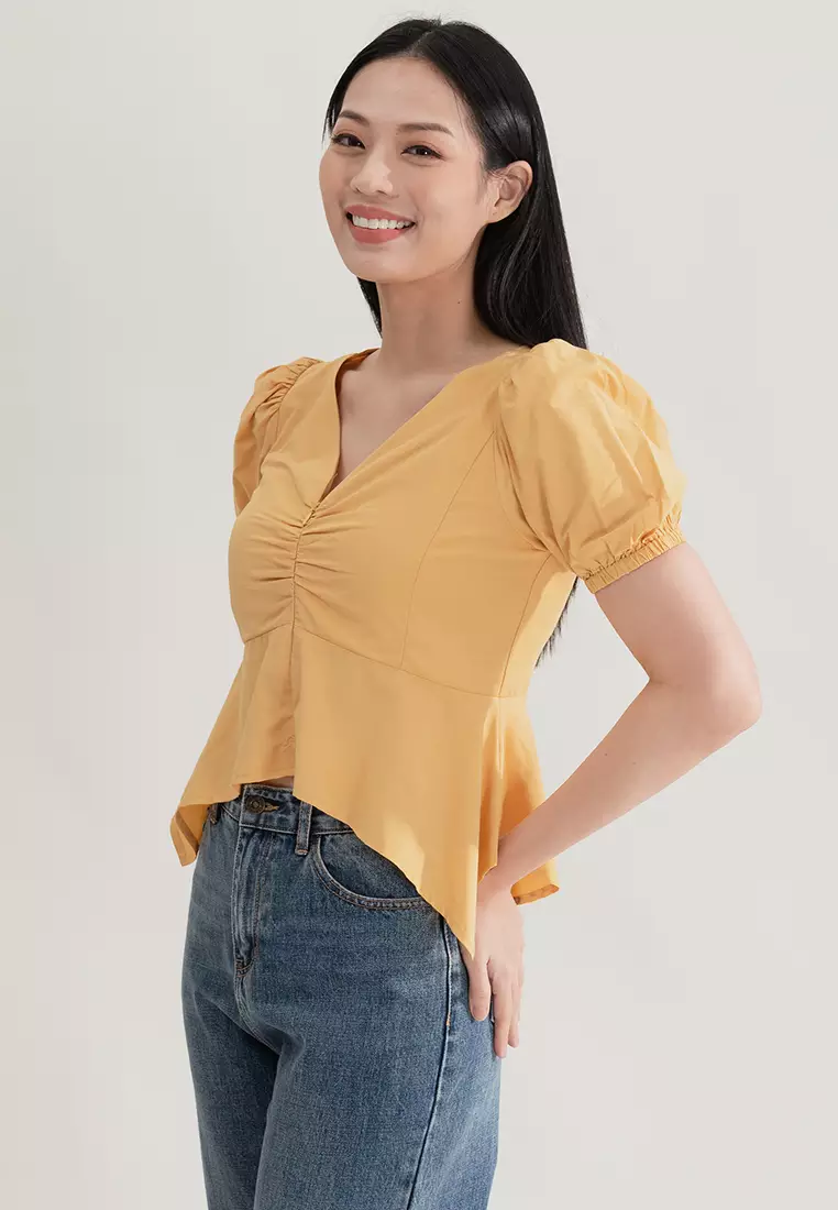 Buy Plain B. V-Neckline Front Invisible Zip Top 2026 Online | ZALORA