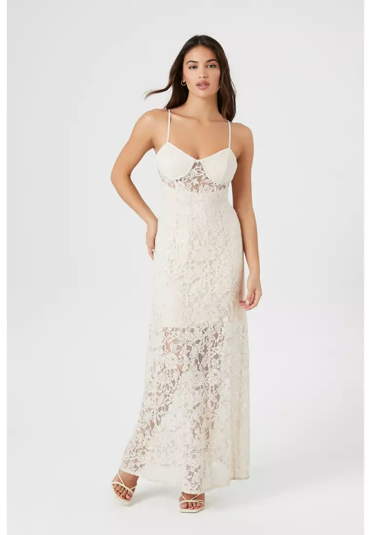 Buy FOREVER 21 Crochet Lace Sheer Maxi Dress 2024 Online ZALORA Philippines