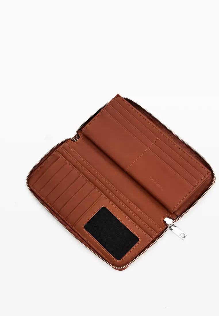 Desigual Women's accessories Large wallet with embroidered flowers.