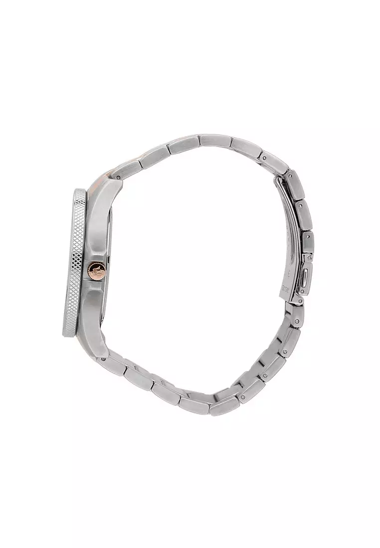 【2 Years Warranty】Maserati Sfida 44mm Silver Rose Gold Stainless Steel Men's Quartz Watch R8853140003 With Luminous Dial Hands