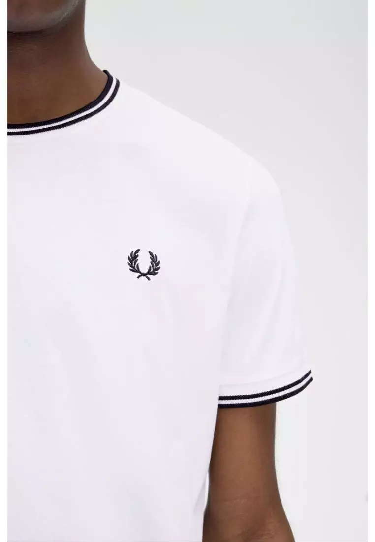 Fred Perry M1588 Twin Tipped T-Shirt (White)