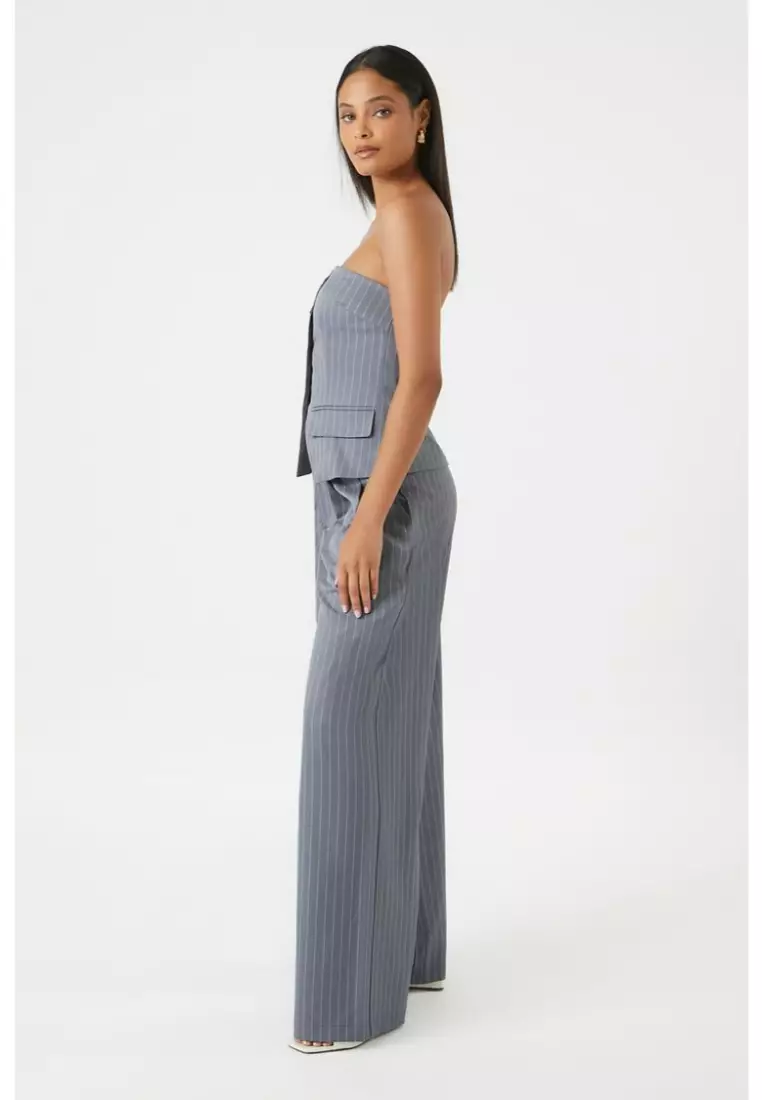 Forever 21 pinstripe jumpsuit sales