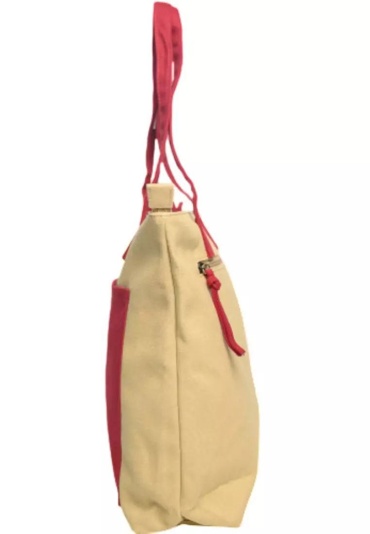 Tote Bag Canvas - Canvas Bag Women - Canvas Leather Bag - Tote Bag Women Large - KL01 RED