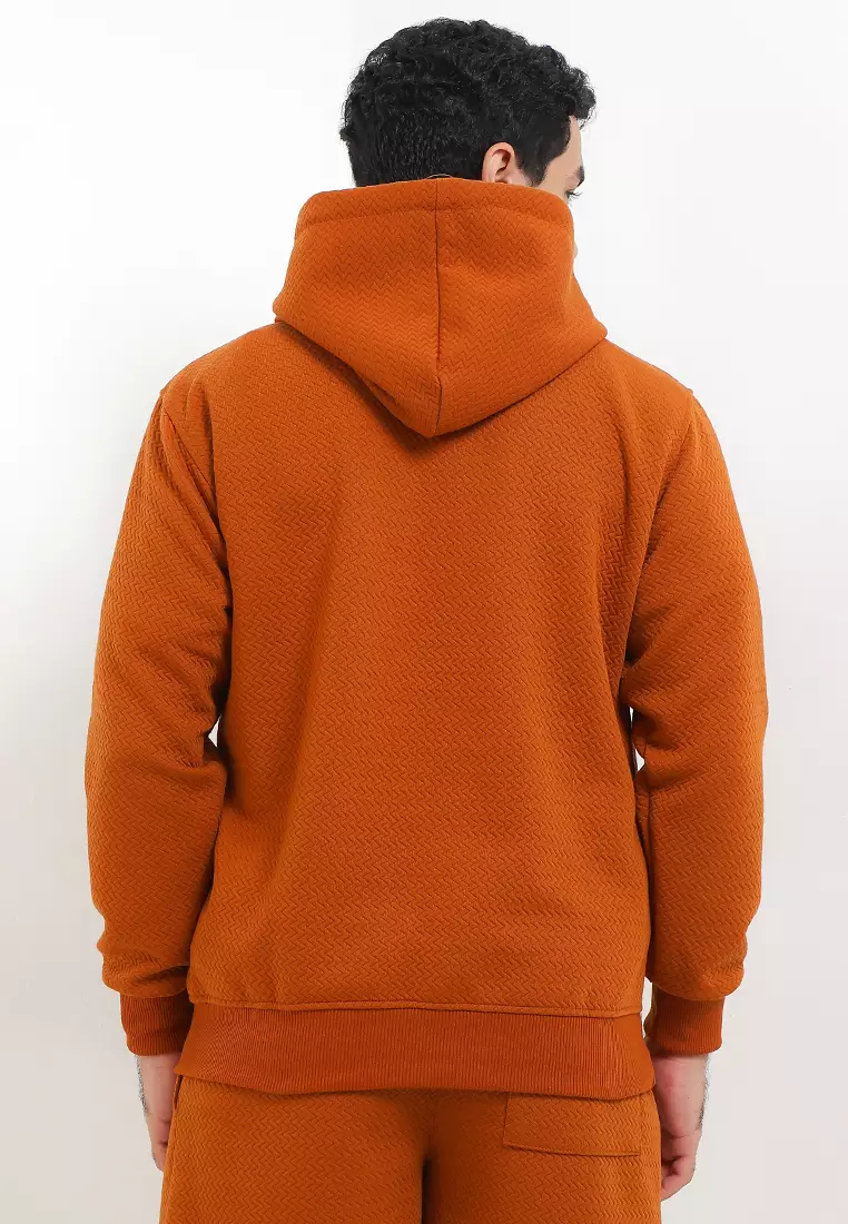 SYZLO Jaket Hoodie Sweater Maze Cotton Fleece - Camel