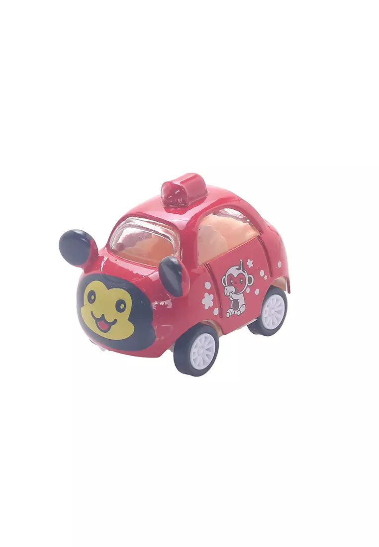 Mainan Anak Mobil Cartoon Alloy Pull Back Car Merah Type B