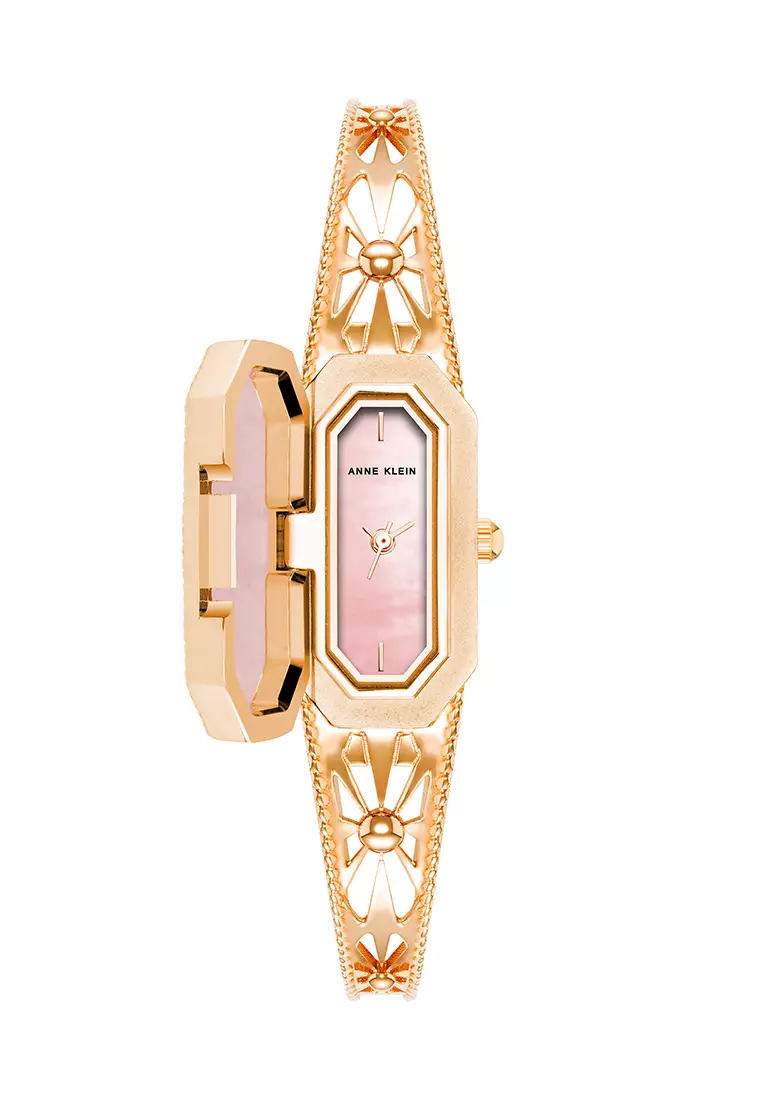 Rose Quartz Cover with Rose Quartz Mother of Pearl Dial Rose Gold Octagon Brass Watch