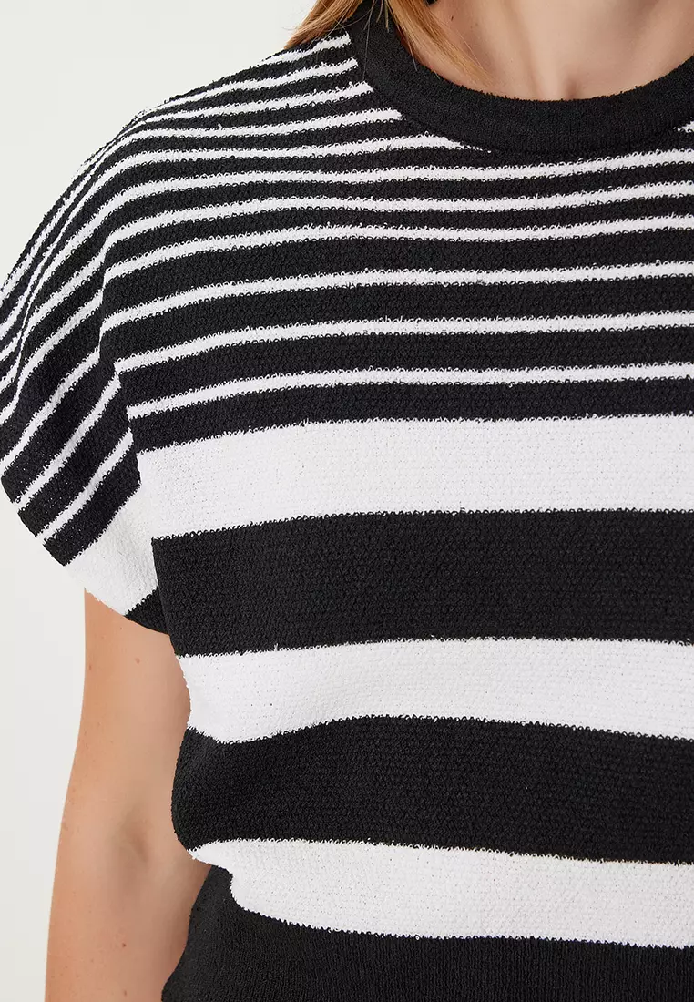 Striped Crop Knit Top