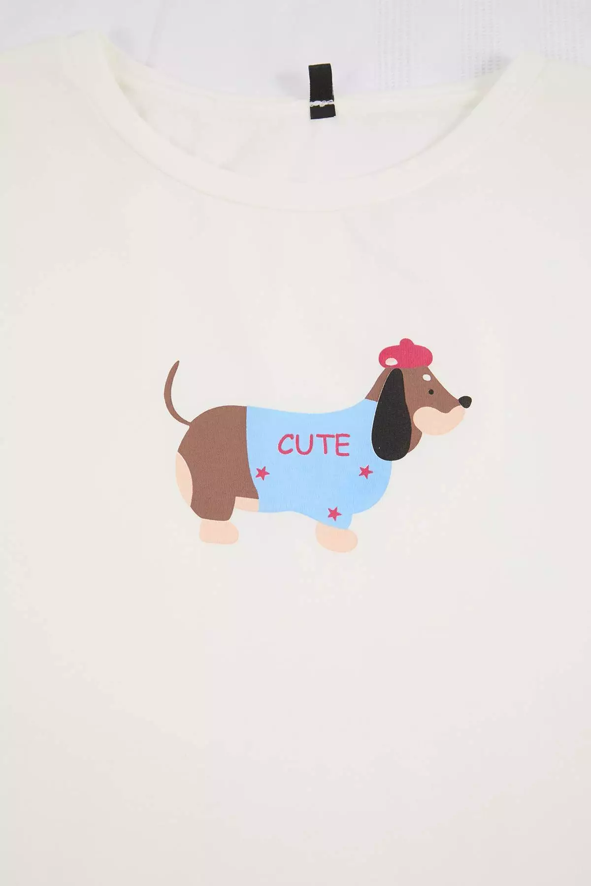 White-Multicolor Dog Patterned Cotton Pcs Stretch Fabric Soft Touch Knitted Pajamas Set Thmss26Pt126