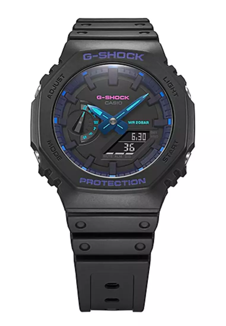 Men's Analog-Digital Watch GA-2100VB-1A Carbon Core Guard Black Resin Band Sport Watch