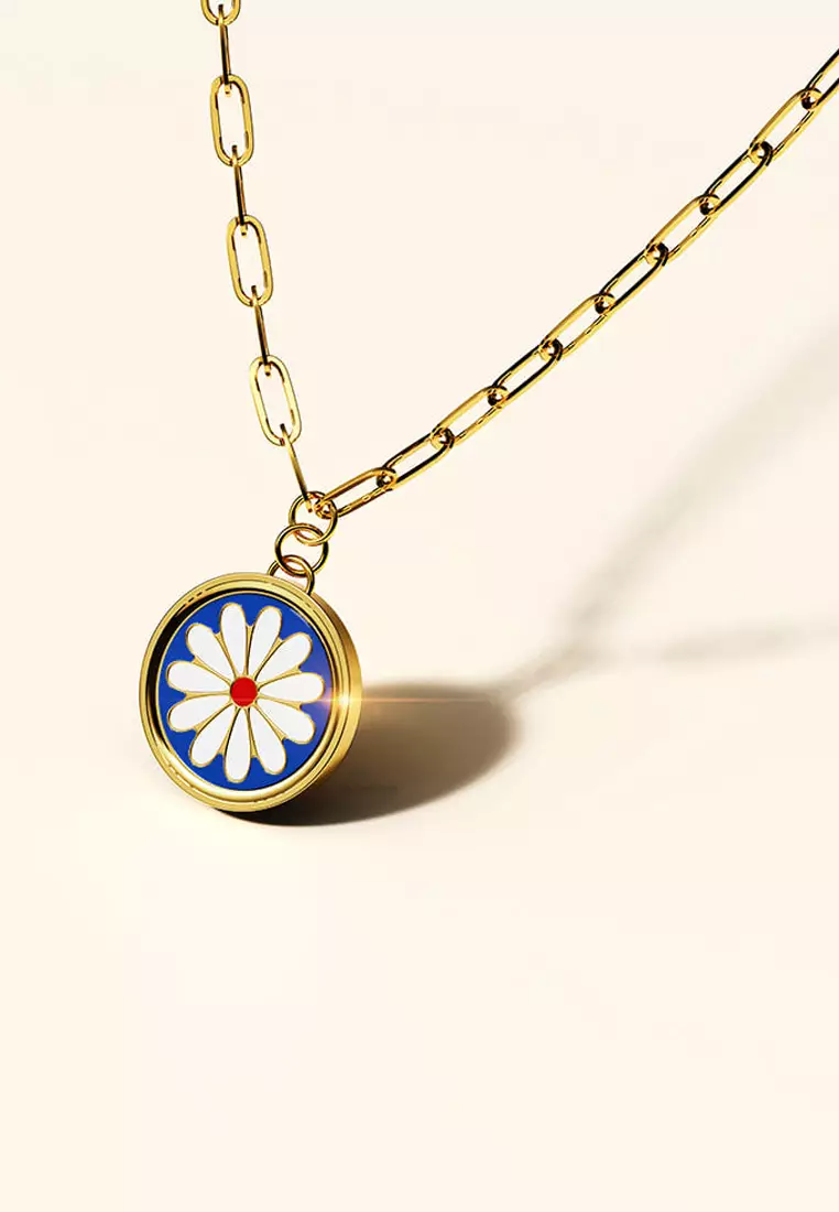 Bullion Blue Blossom Necklace in Gold