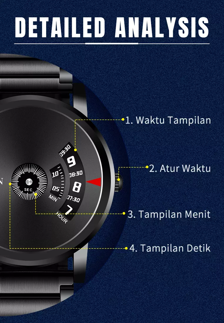 jam tangan pria fashion pria stainless steel band jam tangan waterproof