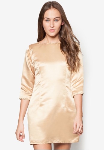 亮面七分袖洋裝, 服飾, 派對esprit outlet台北洋裝