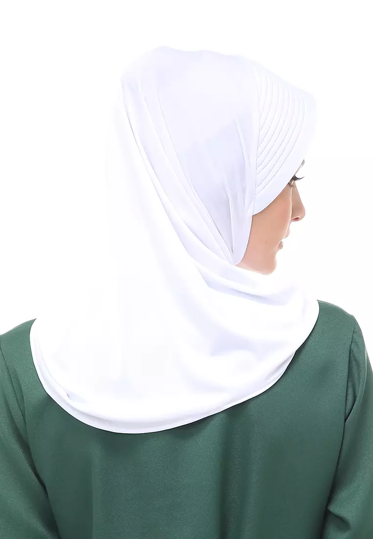 Layla Hijab Sport Instan Wanita Muslimah Relaxed Fit - White