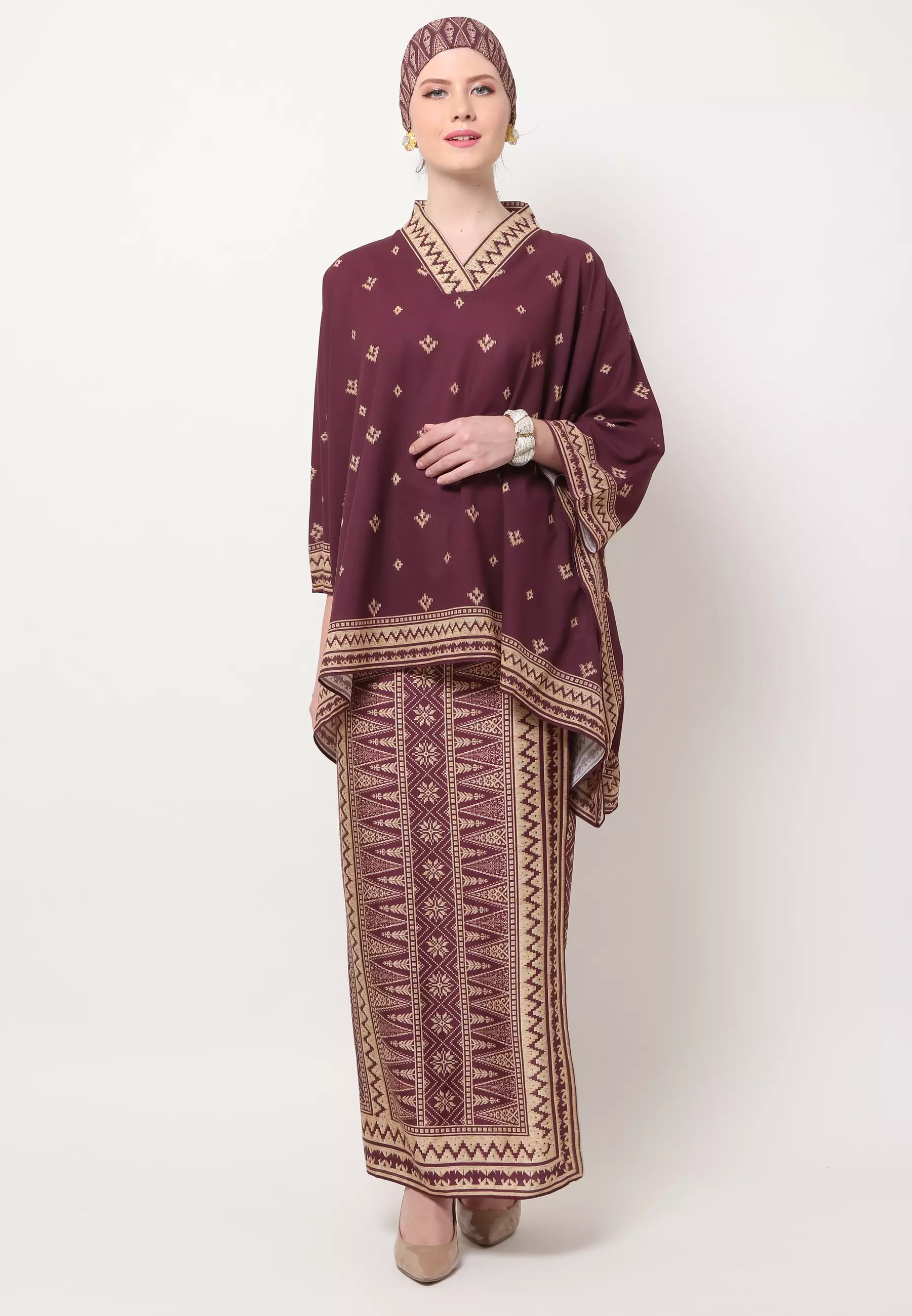 Kanzi Collection Songket V-neck Sarong Set