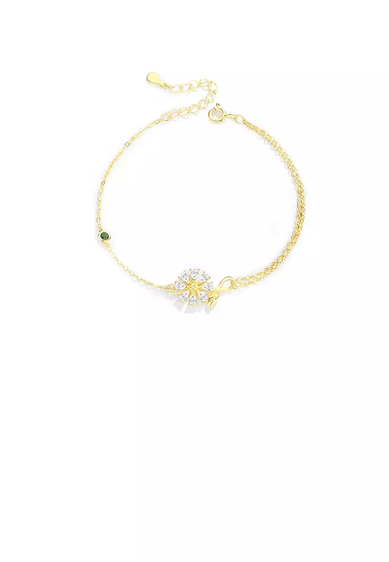 Gold sunflower outlet bracelet