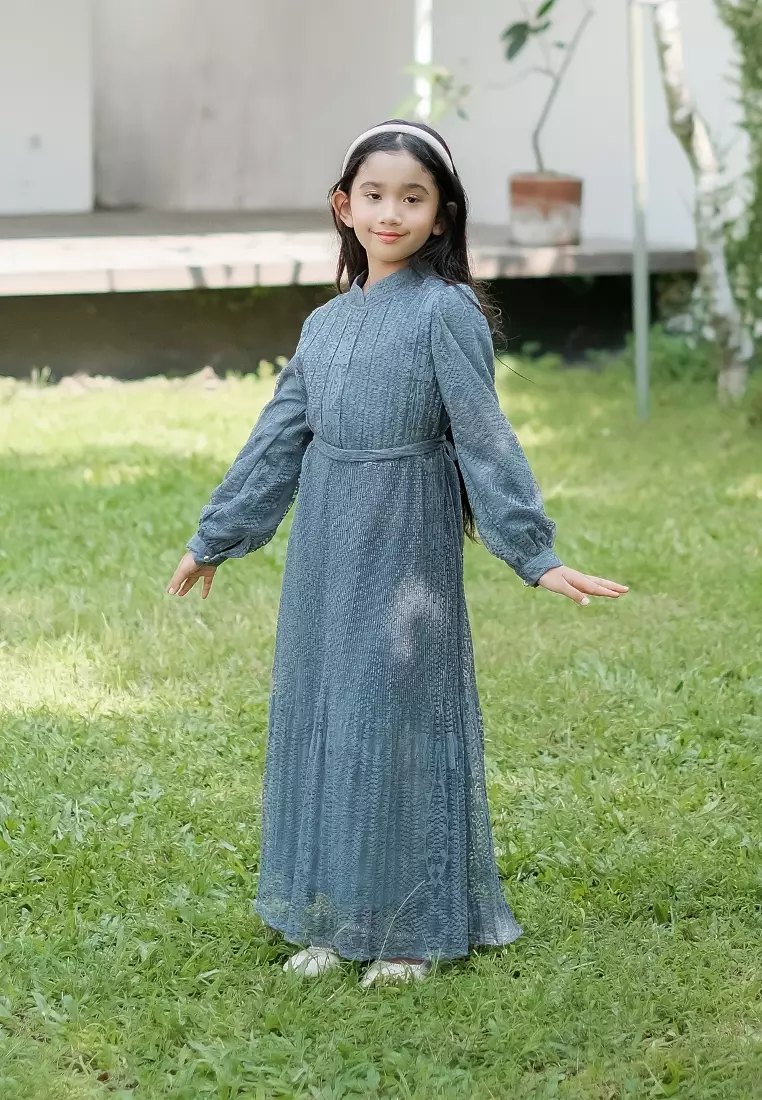 Ivanka Dress - Steel Blue Kids