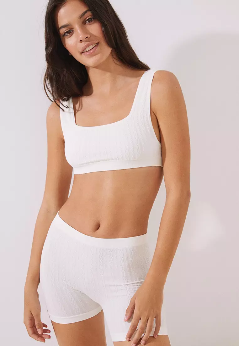 Buy Women'Secret White seamless bra top 2024 Online