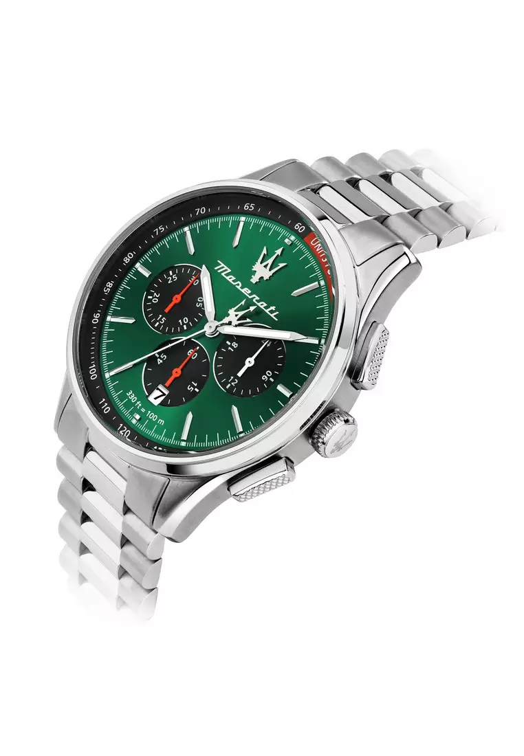 【2年保養】瑪莎拉蒂 Sorpasso 綠色 42MM 男士石英腕錶 R8873624002