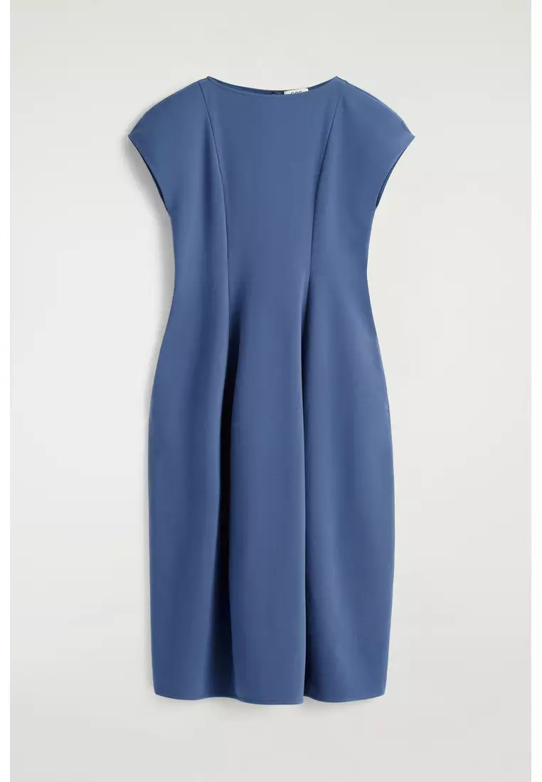 SCULPTURAL JERSEY MIDI DRESS