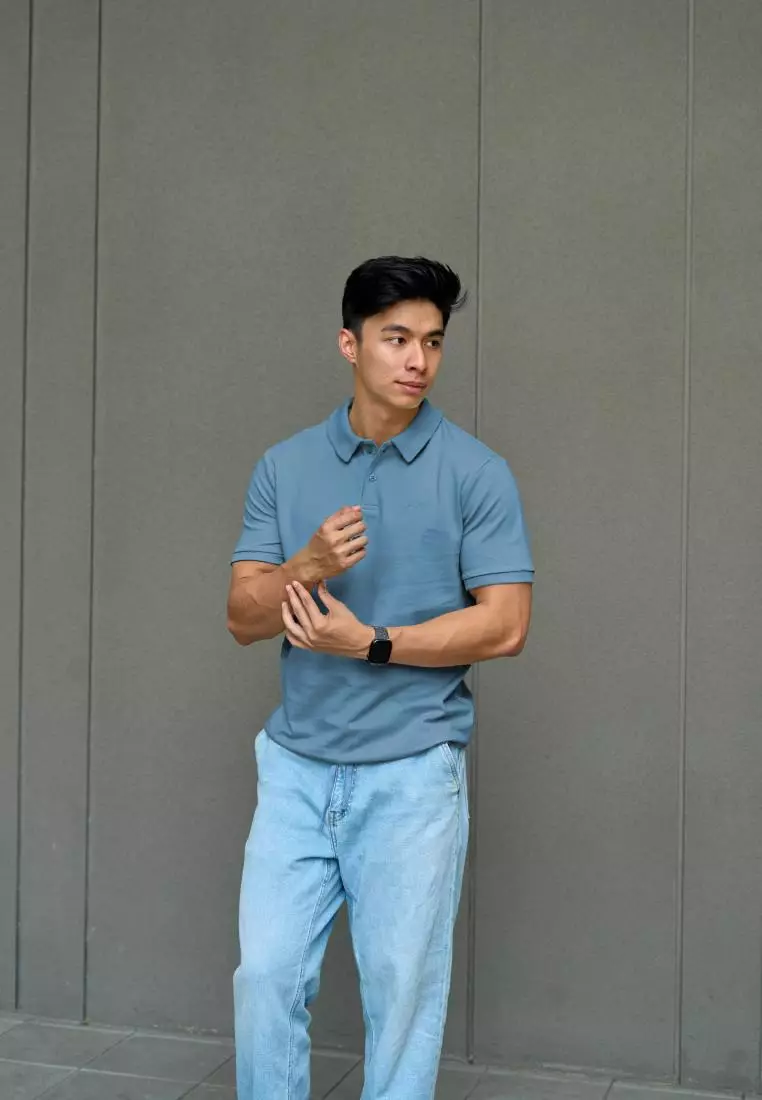 Kale HUGO Steel Blue / Polo Shirt Lengan Pendek Pria