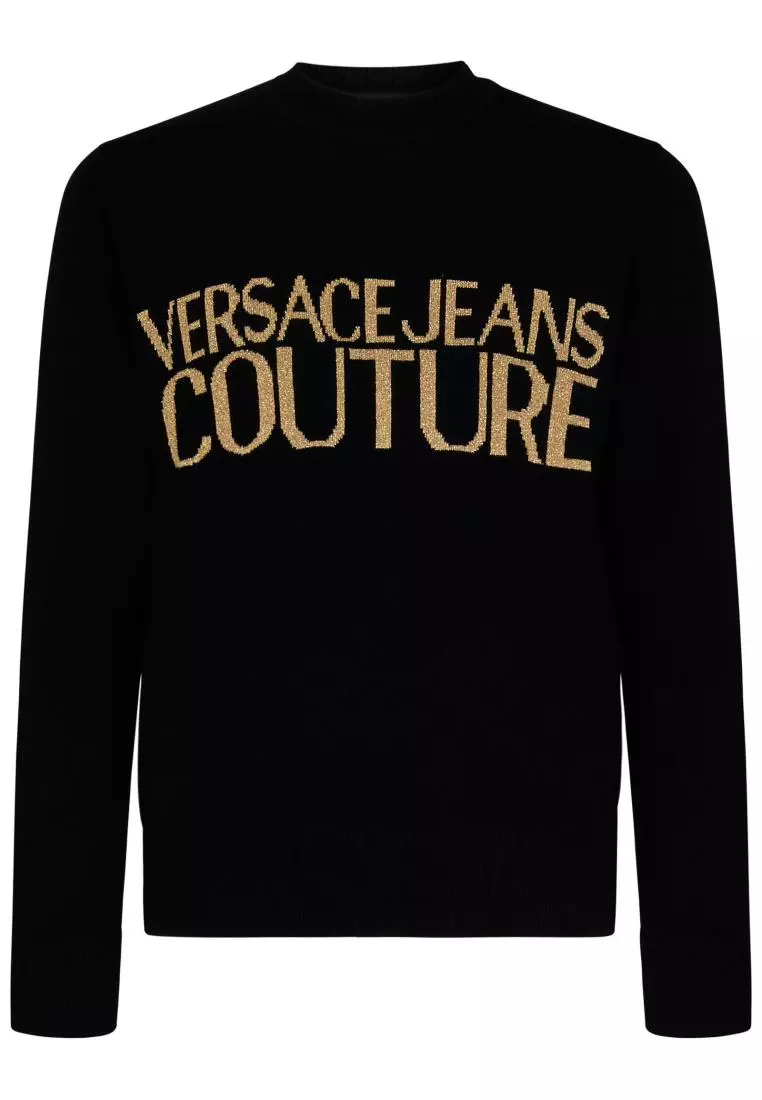 Versace jeans crew deals neck logo sweatshirt black