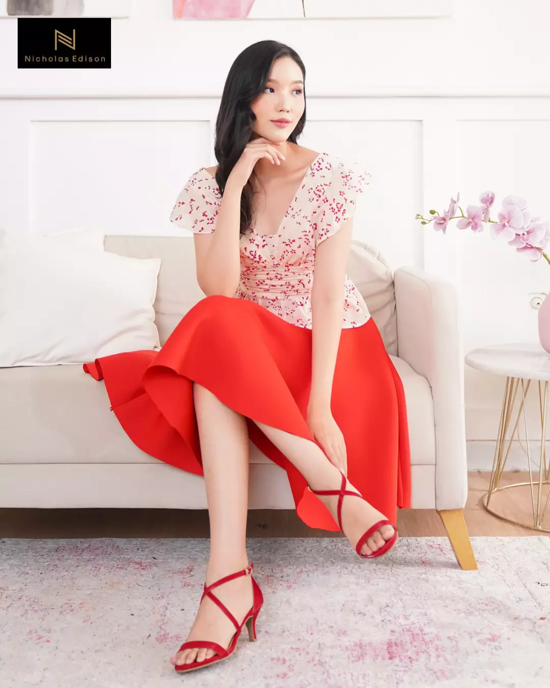 Nicholas Edison Heel Kirana Red