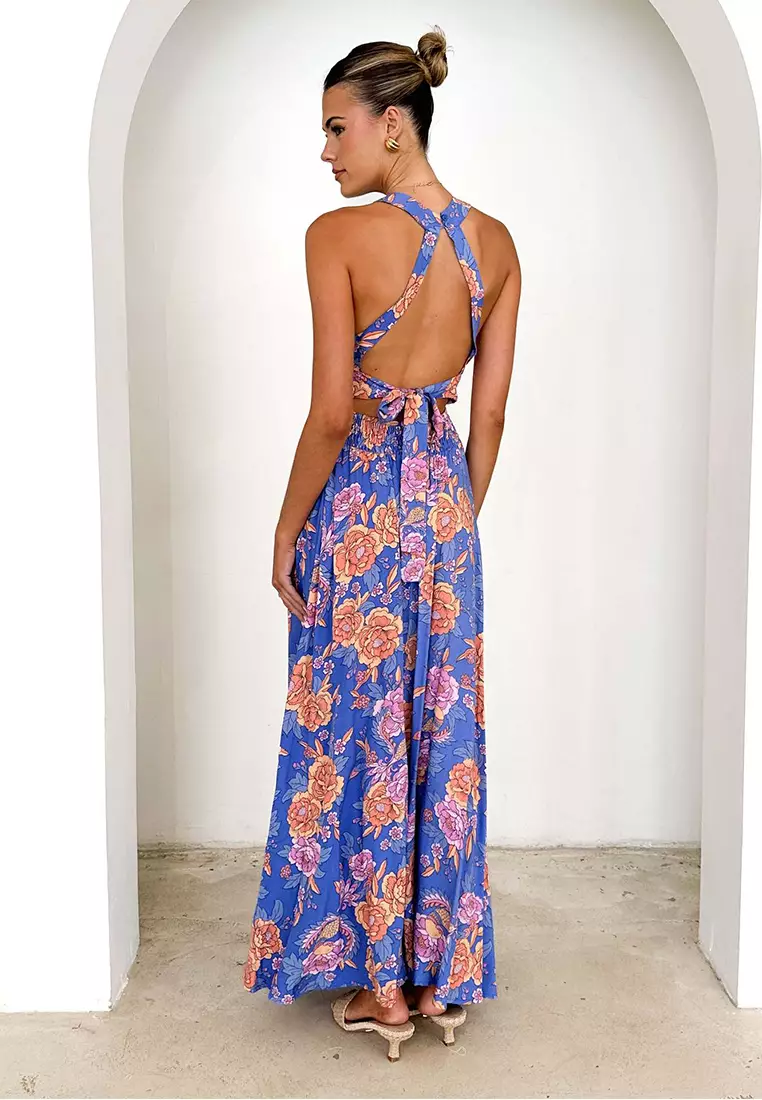 2025印花高腰露背碎花連衣裙CA25042269BL