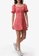 JUST G red Ditsy Floral Print Puff Sleeve Dress 72DD8AAE4380F3GS_1