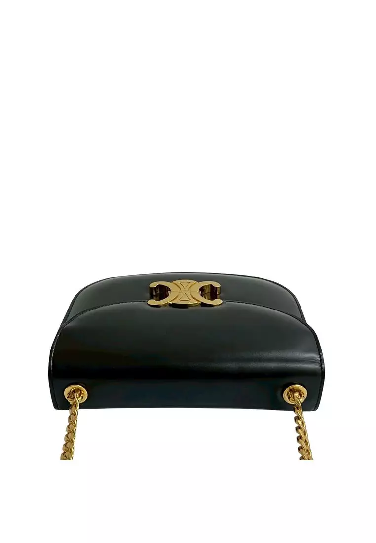 Pre-Loved Celine Teen Shiny Calfskin Triomphe Besace Clea Chain Crossbody